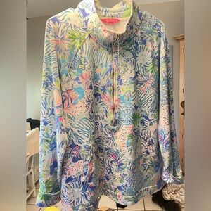 Lilly Pulitzer Pullover 3/4 zip XL.